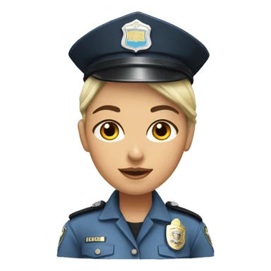 Mujer policía local piel blanca y pelo moreno  sticker