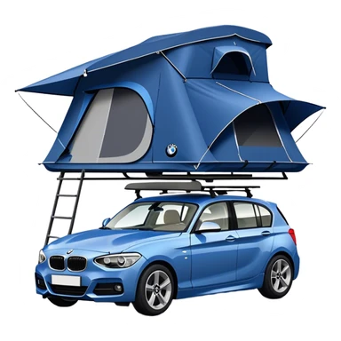 BMW 1 series with a roof tent  sticker