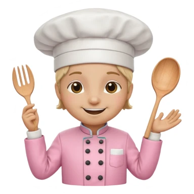animal with pink chef costume sticker