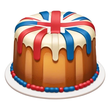 A delicious pound cake with London-inspired decorations sticker