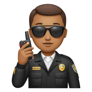 school security, sun glasses, holding walkie-talkie sticker