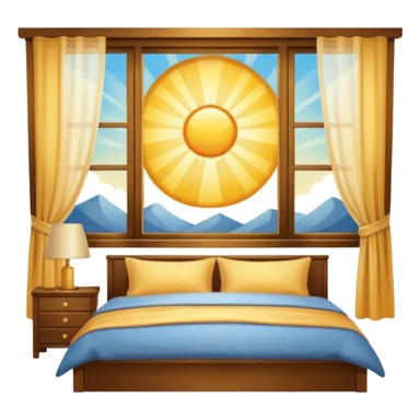Aesthetic sun rays from window in bedroom sticker