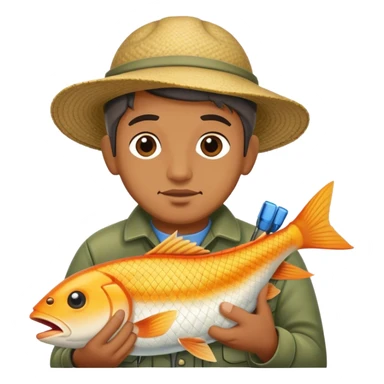 The fisherman with the fish sticker