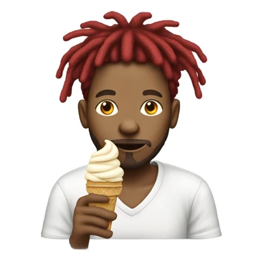 Rasta white guy with red dreads eating ice cream sticker