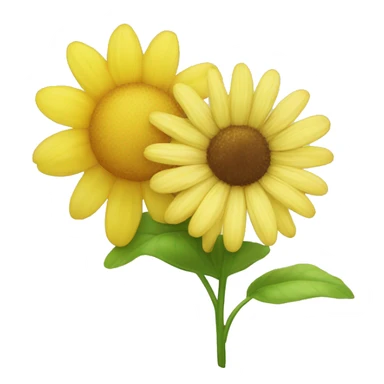 Un emoji de corista sonriente que este sosteniendo una flor amarilla  sticker