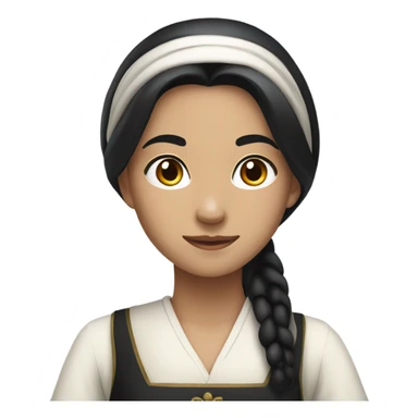 black hair female servant sticker