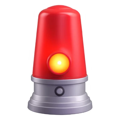 3D render of a red emergency siren light with a bright glow on top of a silver base, in Pixar-style, soft shadows, isolated on white background, professional but playful look

 sticker