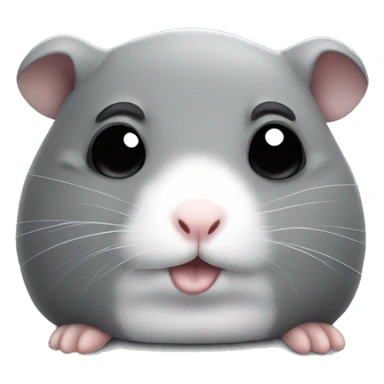 Fat grey hamster wit big black eyes that is very very sad, it looks like he’s about to cry sticker