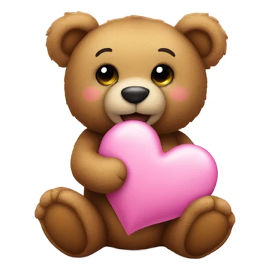 Teddy bear holding a pink heart  sticker