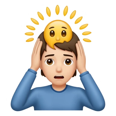 Shocked faint backwards with back of hand on forehead sticker