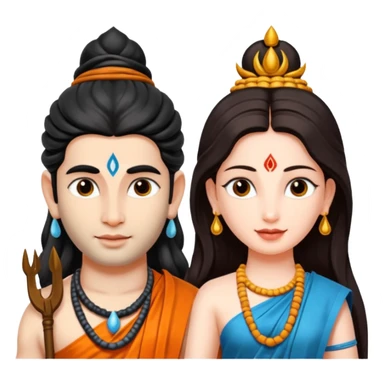 Sitting lord shiva and parvathi sticker