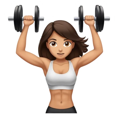 brunette girl with abs lifting weights sticker