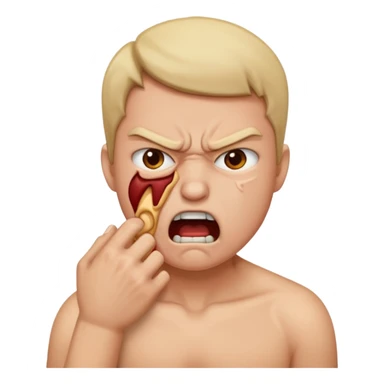 Person choking themselves with angry look an themselves sticker