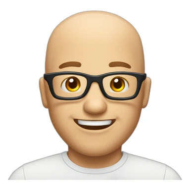 Bald man with glasses with neckbeard excited about video games sticker