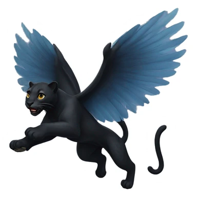 winged black leopard flying sticker