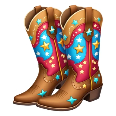 colorful fancy cowboy boots with stars and western patterns sticker