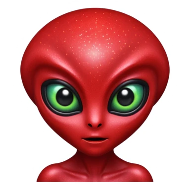 red glitter alien sticker