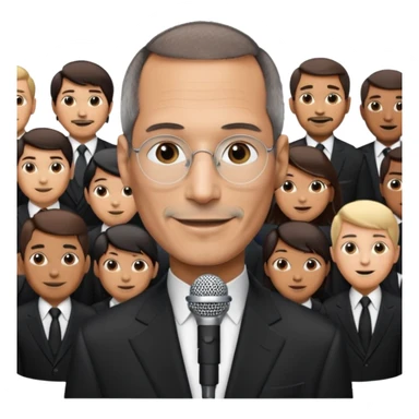 create a founder mode emoji like steve jobs having a 100 executive retreat

 sticker