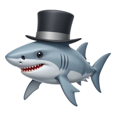 Shark with a top hat sticker