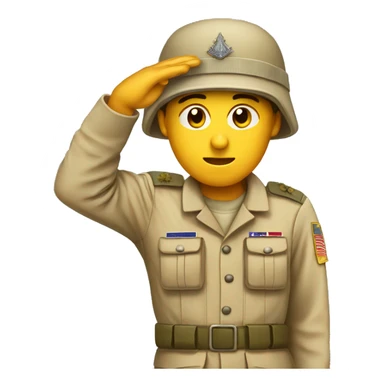 soldier saluting with desert uniform sticker