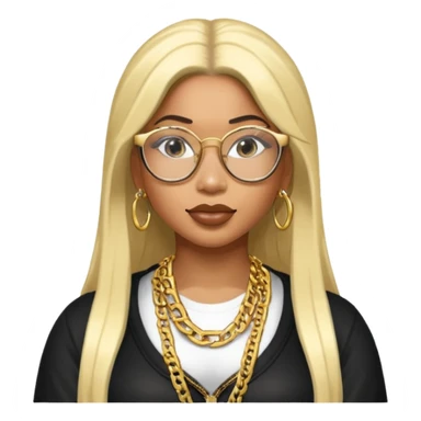 Rapper Nicki Minaj wear glasses sticker