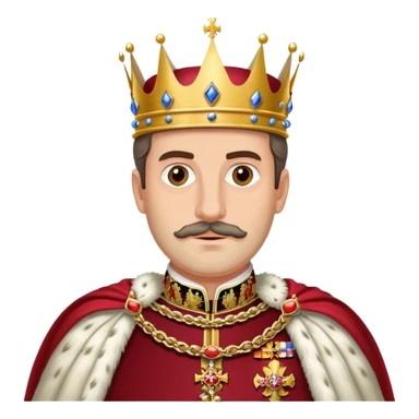 Carlos I of Spain, Habsburg king with crown and royal attire, prominent jaw sticker
