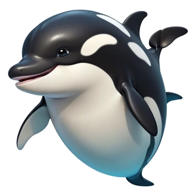 Cinematic Comical orca Portrait Emoji, Head tilted dramatically with an exaggeratedly shocked expression, featuring a sleek black-and-white body with wide, comically expressive eyes full of playful disbelief and animated flippers, Simplified yet hilariously expressive features, highly detailed, glowing with a slightly sassy oceanic glow, high shine, dramatic yet playful, stylized with an air of cheeky marine mischief, soft glowing outline, capturing the essence of a meme-worthy orca that looks ready to make waves with its hilariously dramatic antics! sticker