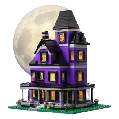 Lego Purple Haunted House Moon sticker