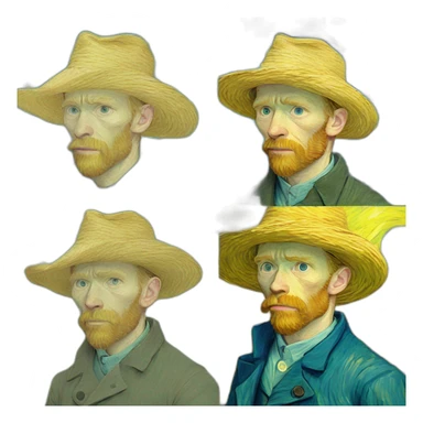 van gogh as a manga sticker
