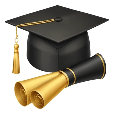 A graduation cap and diploma sticker