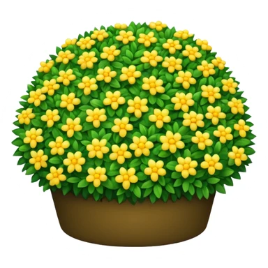 A round green bush with tiny yellow flowers sprinkled on top. sticker