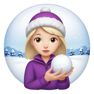 young girl with snowball











 sticker