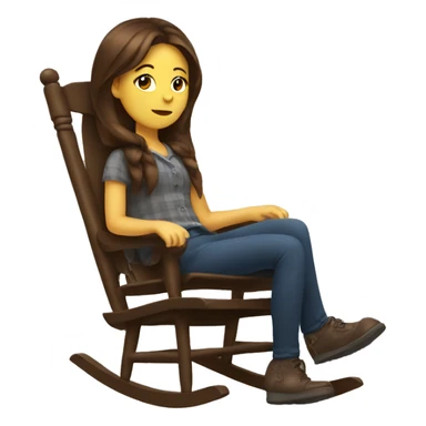 Girl with brown hair sitting in a rocking chair sticker