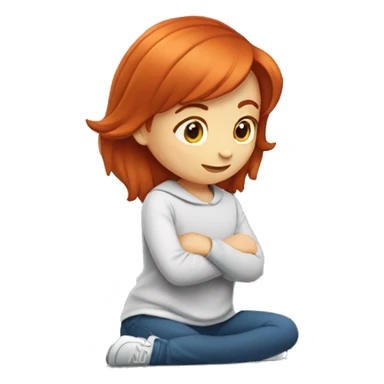 Kneeling redhead girl sticker