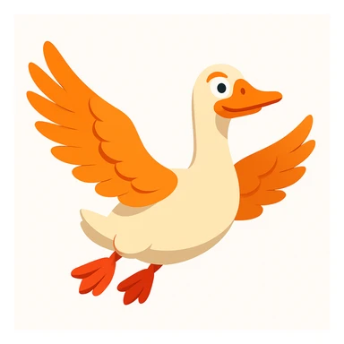 Render the image in a 3D cartoon style focusing solely on the goose. Remove all bombs and any elements that do not belong to the goose. Use a clean white background. sticker
