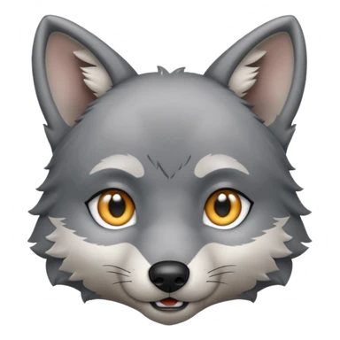 Wolf pup with soft fur and alert ears. sticker