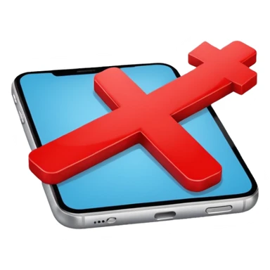 phone texting red X symbol sticker
