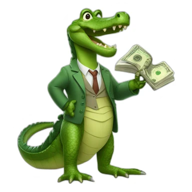 Professor crocodile teaching finance sticker