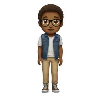 boy with glasses and stuffedanimal sticker