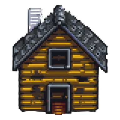 small log house sticker