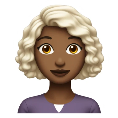 Créame una chica rizada de pelo marrón medio corto , que sea de piel blanca , con un poco de maquillaje  sticker