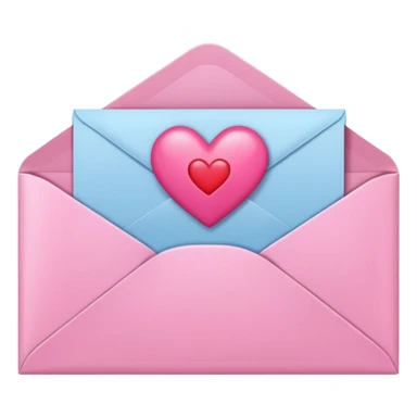 envelope with a heart sticking out of it in y2k style sticker
