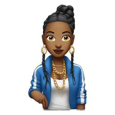 Girl rapper with Cuban links on sticker