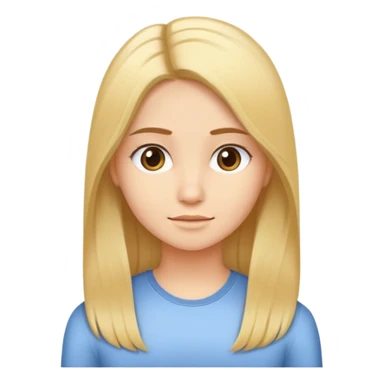 crea una maestra joven con cabello largo de la raiz rubio medio y de las puntas rubio mas claro, muy animada sticker