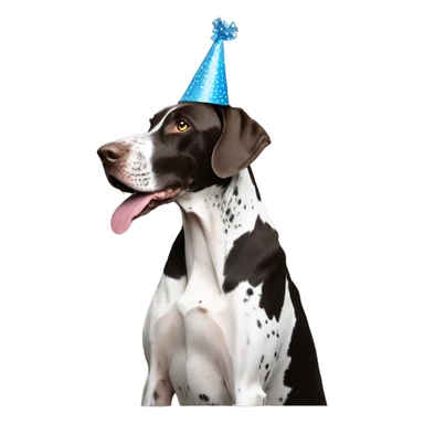 Party hat on black & white german shorthair pointer sticker