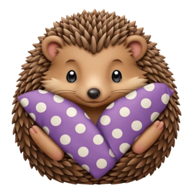 hedgehog in pajama curled up sticker
