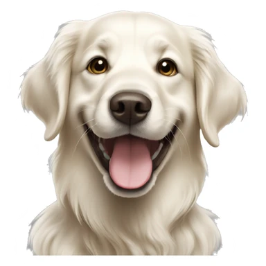 Happy White golden retriever  sticker
