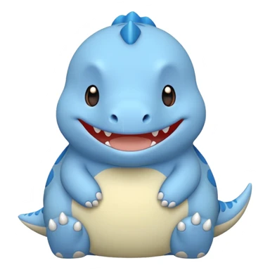 baby blue dinosaur cartoon squishmallow smile no teeth sticker