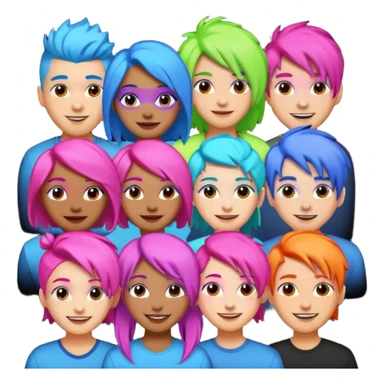 Neon Haired People sticker
