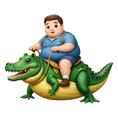 A fat pig riding a alligator  sticker